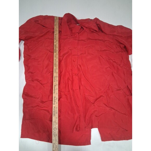 Vtg 90s Womens Plus Size Silk Shirt Lot (2) Red White Size 24 Flowy Oversized - Picture 5 of 8